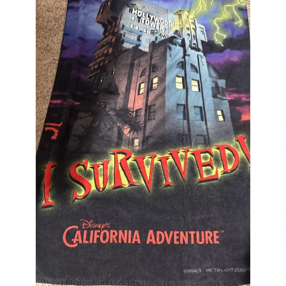 Twilight Zone Tower Of Terror I Survived Disney Beach Towel California Adventure